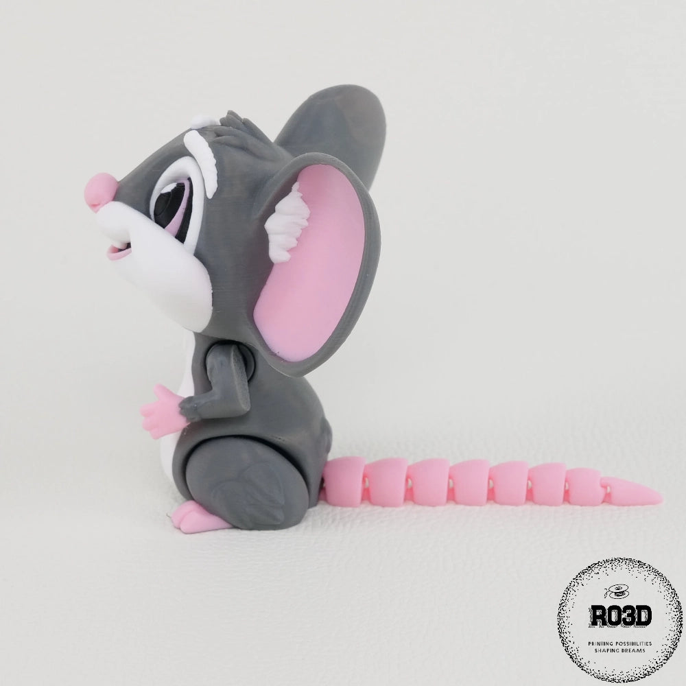 Mouse șoricel figurină 3D - detaliu picioare și bază stabilitate