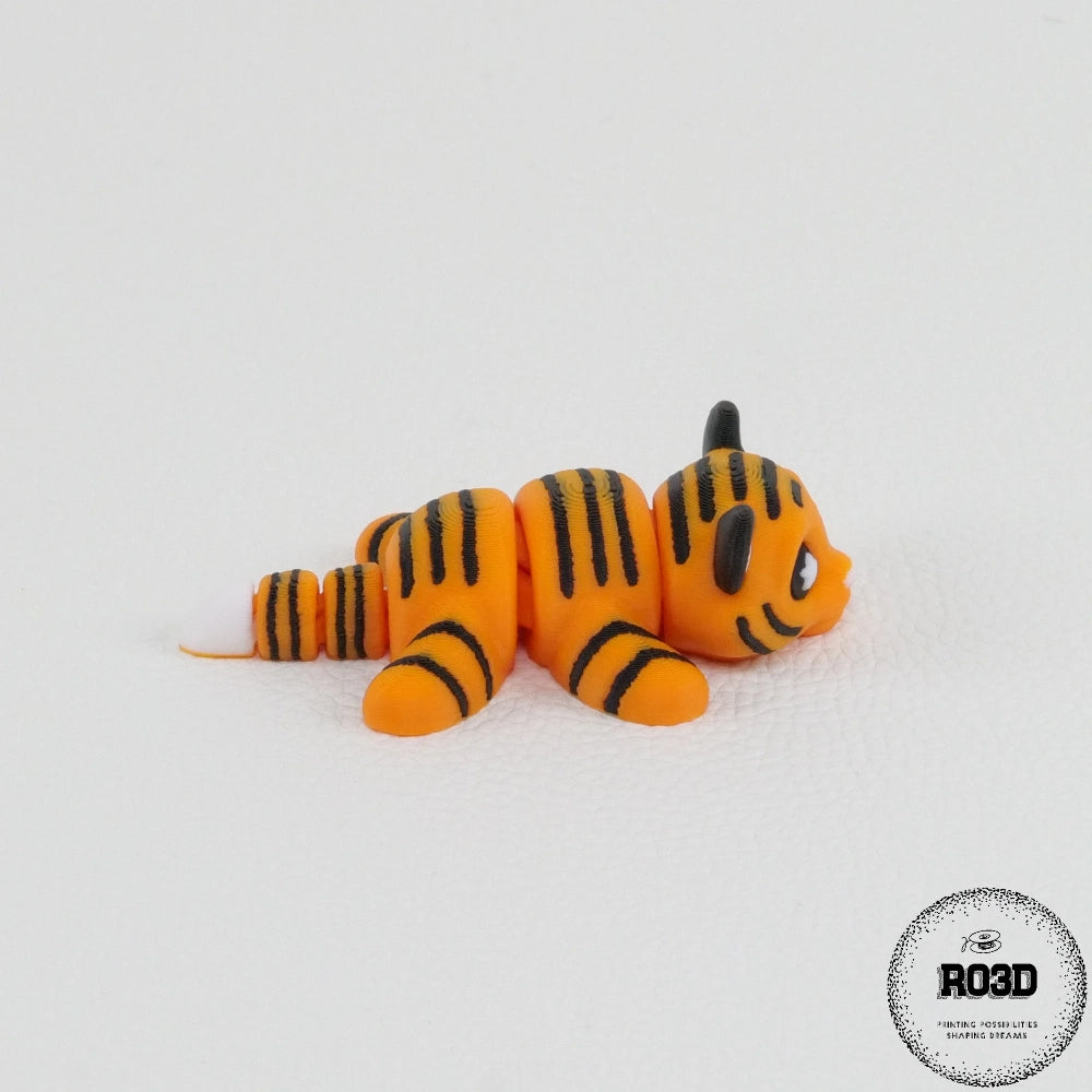 Flexi Tiger tigru articulat 3D - vedere profil stânga articulații