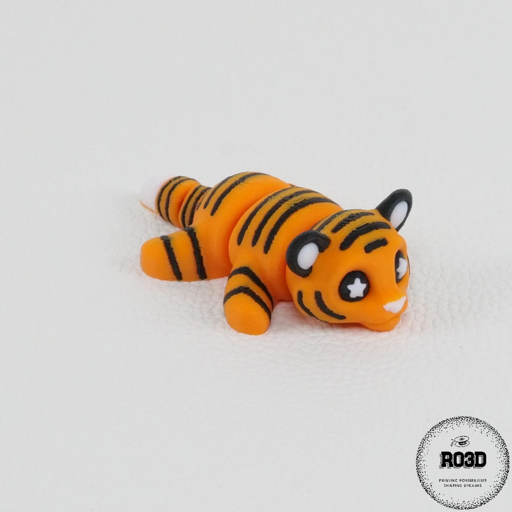 Flexi Tiger tigru articulat 3D - vedere profil dreapta mișcare
