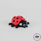 Articulated Ladybug buburuză articulată 3D - vedere de sus carapace roșie cu pete negre, print-in-place
