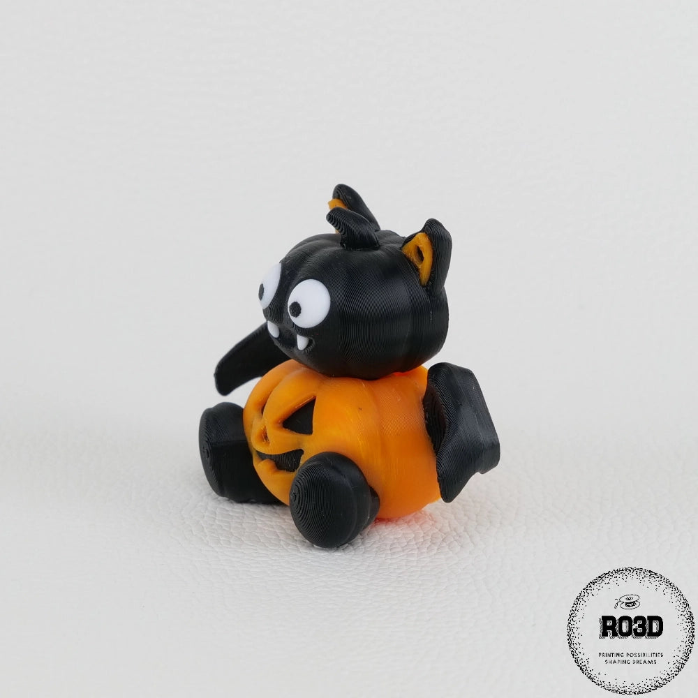 Pumpkin Bat dovleac liliac 3D - detaliu textură dovleac portocaliu