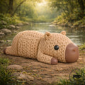 Knitted Capybara Breloc 3D - vedere frontală design tricotat cozy