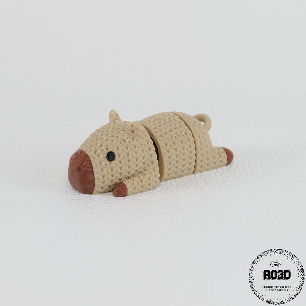 Breloc Capybara 3D - detaliu textură knitted și corp segmentat