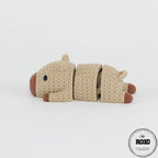 Breloc Knitted Capybara - vedere spate textură cozy