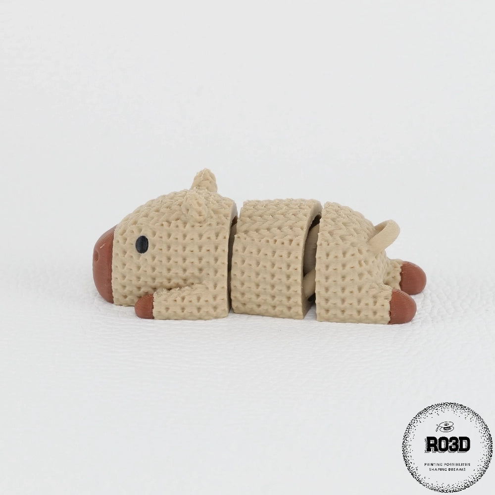 Breloc Knitted Capybara - vedere spate textură cozy