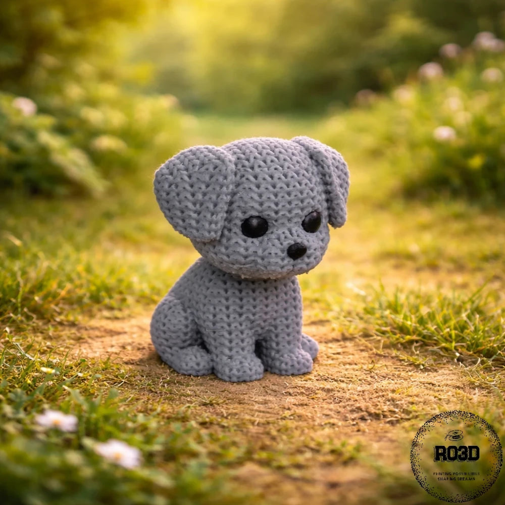 Knitted Dog caine tricotat 3D - vedere principala design cozy