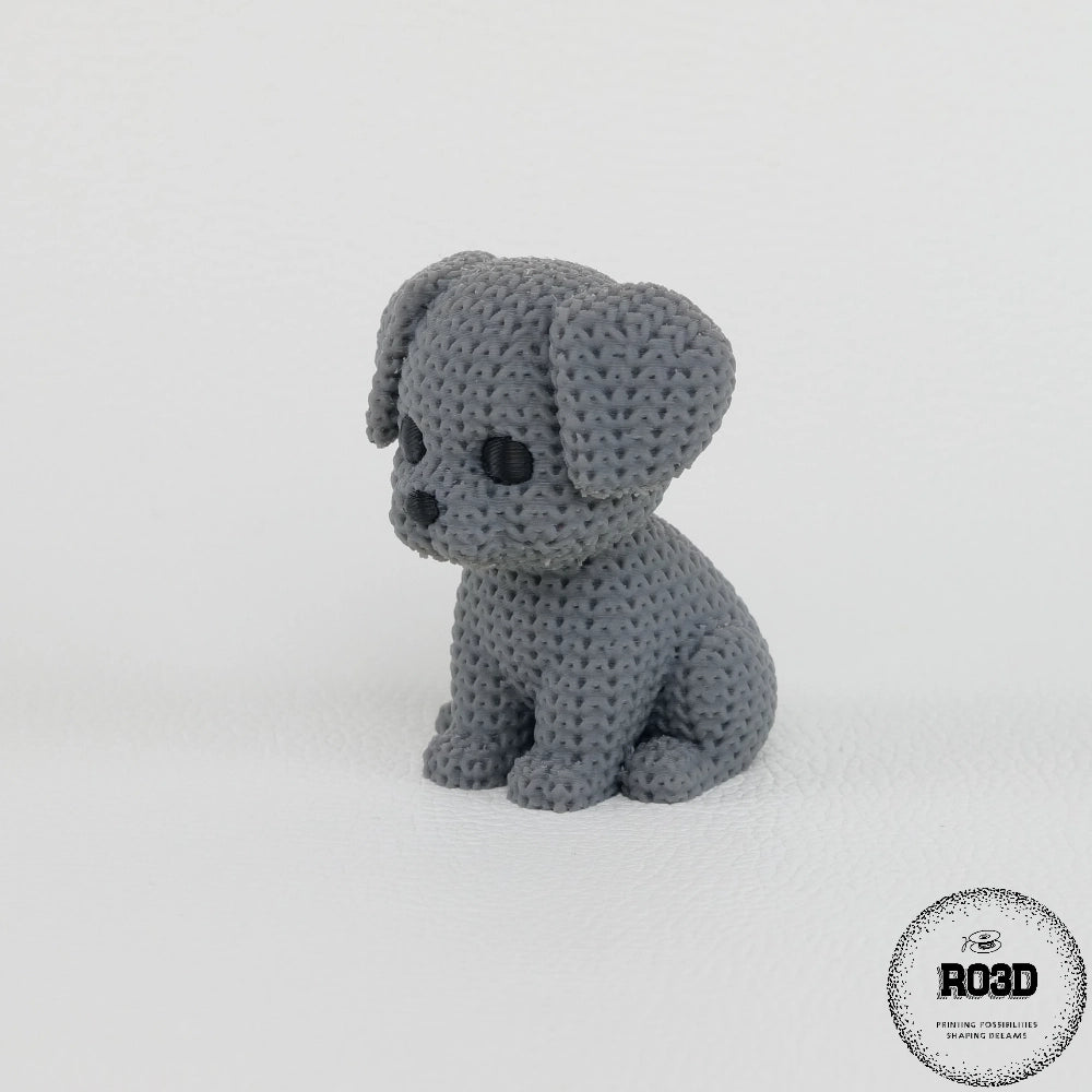 Knitted Dog caine tricotat 3D - vedere laterala textura tricotata