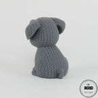 Knitted Dog câine tricotat 3D - vedere spate coadă handmade