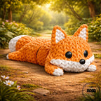 Knitted Articulated Fox vulpe articulată tricotată 3D - vedere principală
