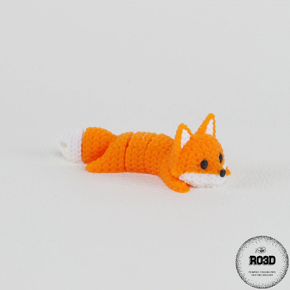 Knitted Articulated Fox vulpe articulată tricotată 3D - vedere curbată flexibilă