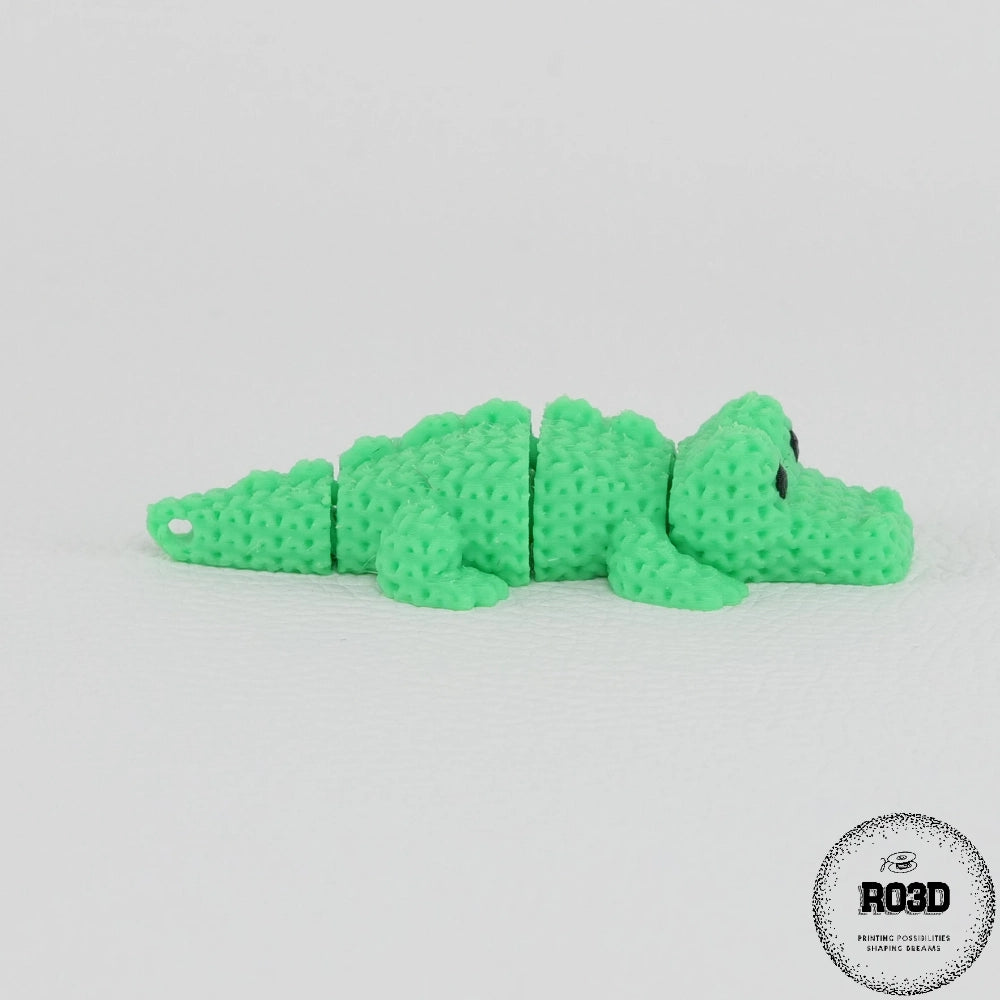 Knitted Articulated Crocodile crocodil articulat tricotat 3D - detaliu textură