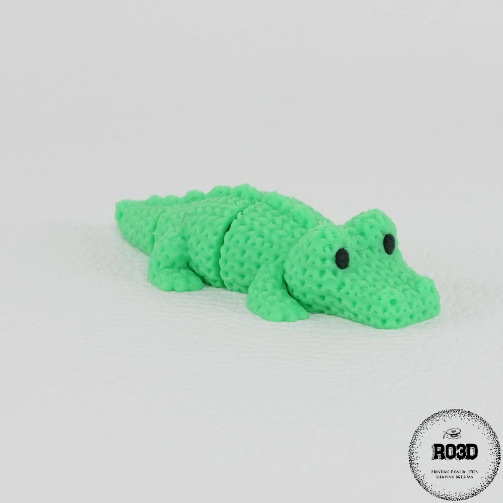 Knitted Articulated Crocodile crocodil articulat tricotat 3D - detaliu cap