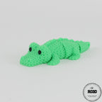 Knitted Articulated Crocodile crocodil articulat tricotat 3D - vedere laterală