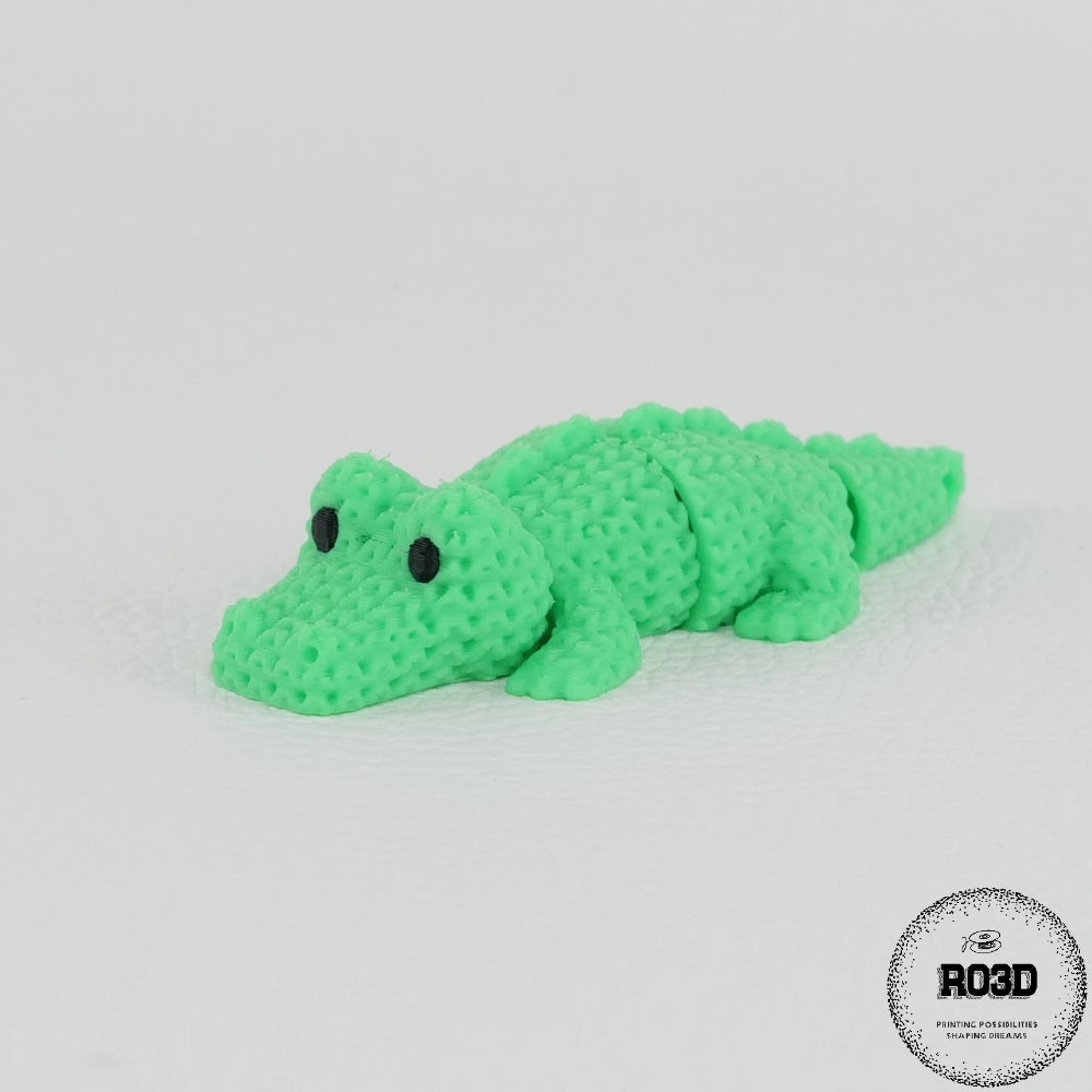 Knitted Articulated Crocodile crocodil articulat tricotat 3D - vedere laterală