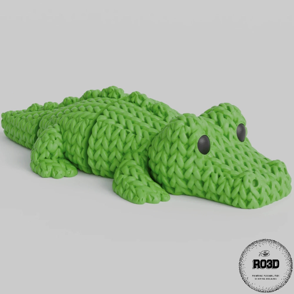 Knitted Articulated Crocodile crocodil articulat tricotat 3D - vedere completă extins