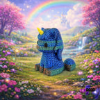 Knitted Unicorn unicorn tricotat 3D - vedere principală Zorro style