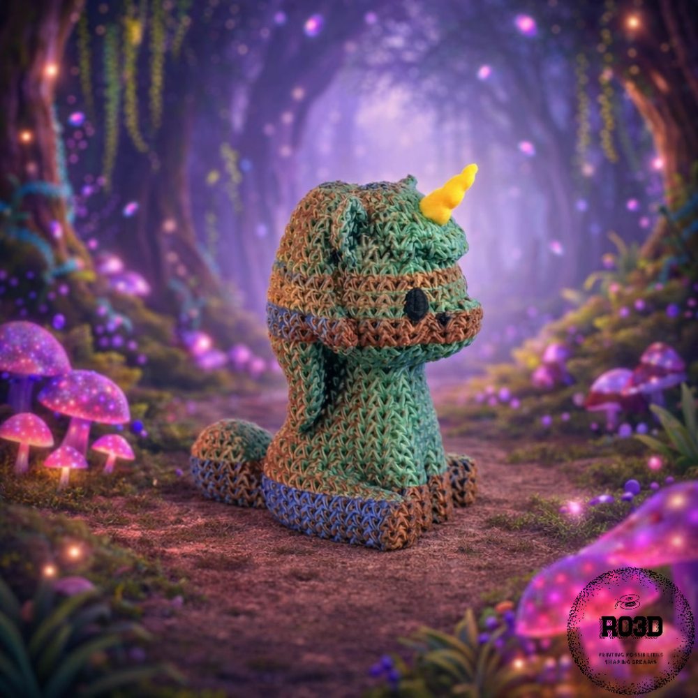 Knitted Unicorn unicorn tricotat 3D - vedere unghi alternativ