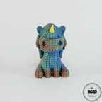 Knitted Unicorn unicorn tricotat 3D - vedere laterală profil misterios