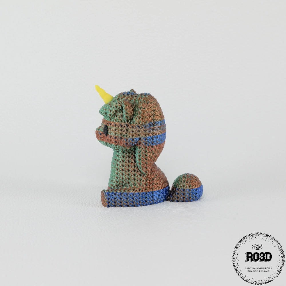 Knitted Unicorn unicorn tricotat 3D - vedere frontală cap