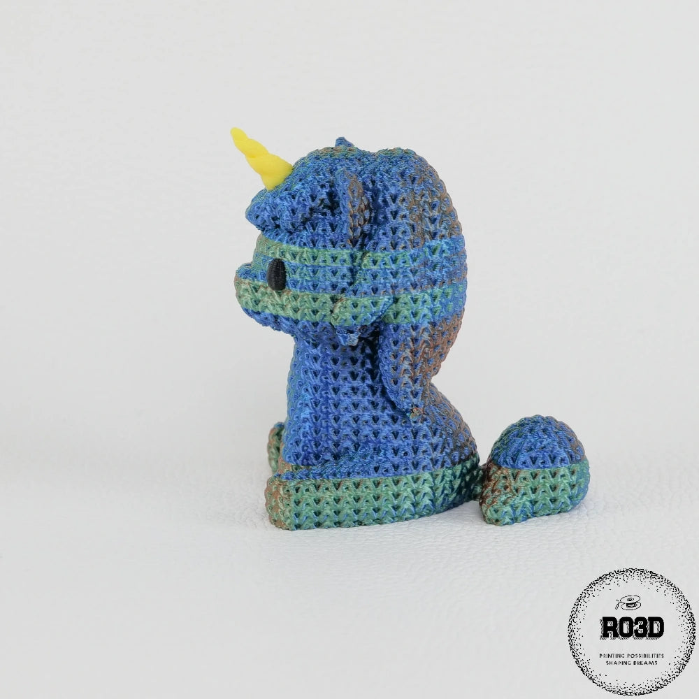 Knitted Unicorn unicorn tricotat 3D - detaliu textură tricotată