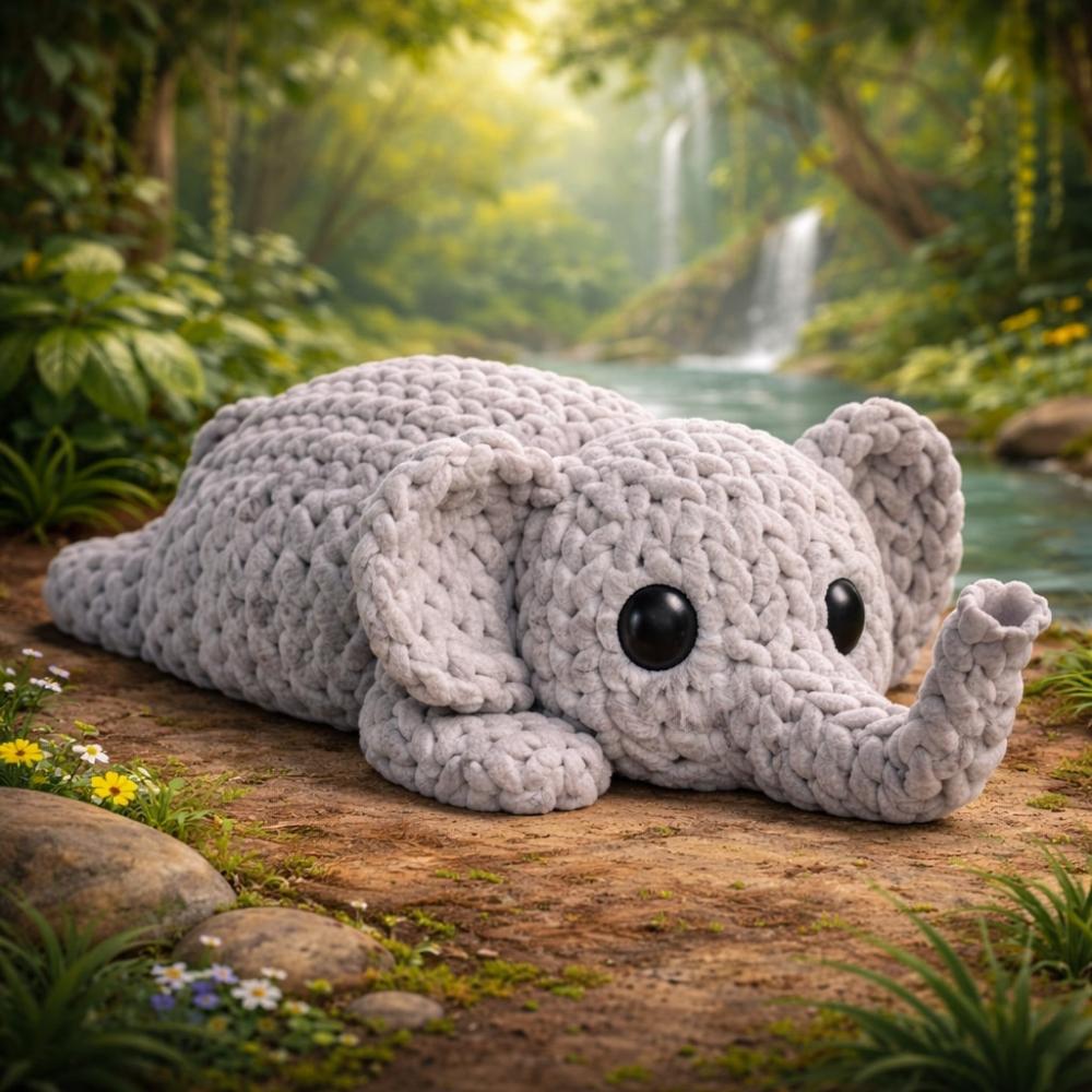 Knitted Articulated Elephant elefant articulat tricotat 3D - vedere principală