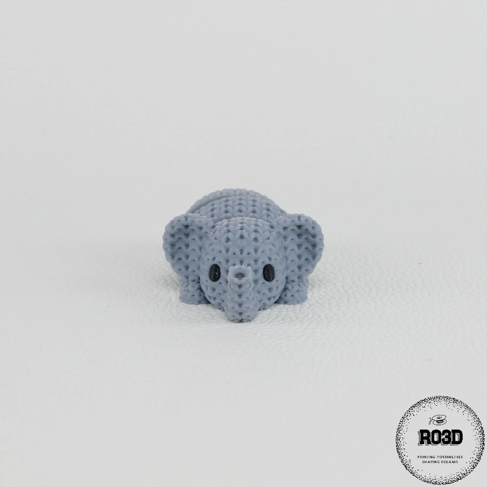 Knitted Articulated Elephant elefant articulat tricotat 3D - vedere laterală