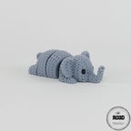 Knitted Articulated Elephant elefant articulat tricotat 3D - detaliu cap și trompă