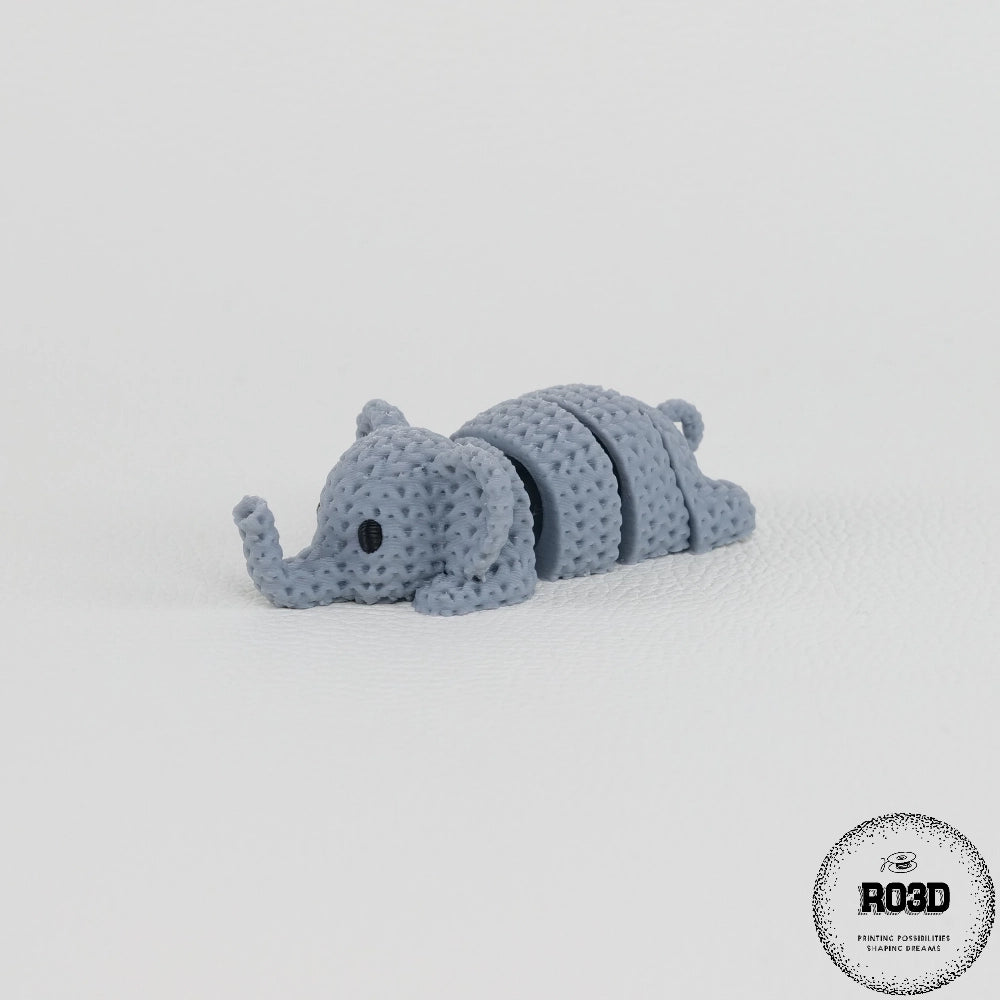 Knitted Articulated Elephant elefant articulat tricotat 3D - detaliu textură cozy