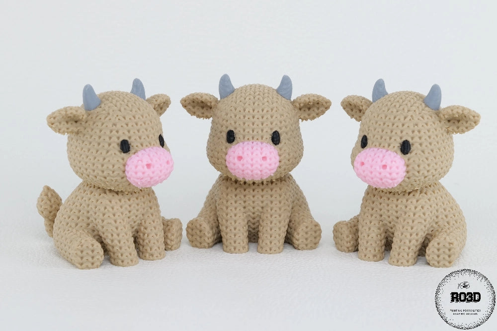 Decor cozy Knitted Cow - figurină 3D PLA premium