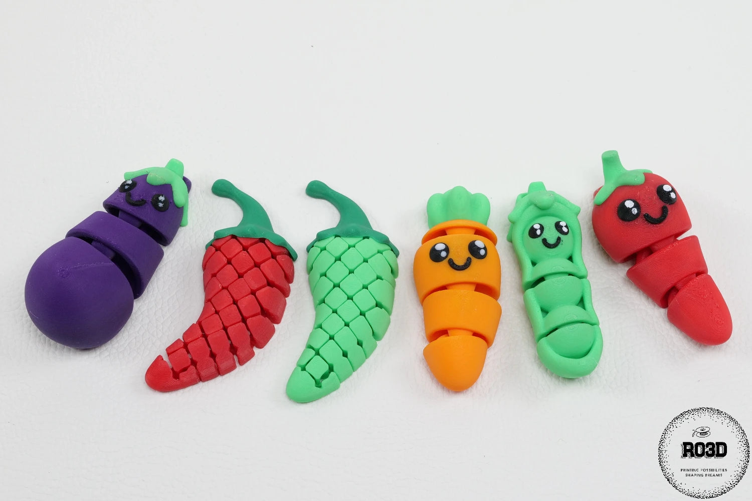 Flexi Vegetables legume articulate 3D - comparație dimensiuni variante