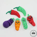 Flexi Vegetables legume articulate 3D - detaliu texturi și finisaje