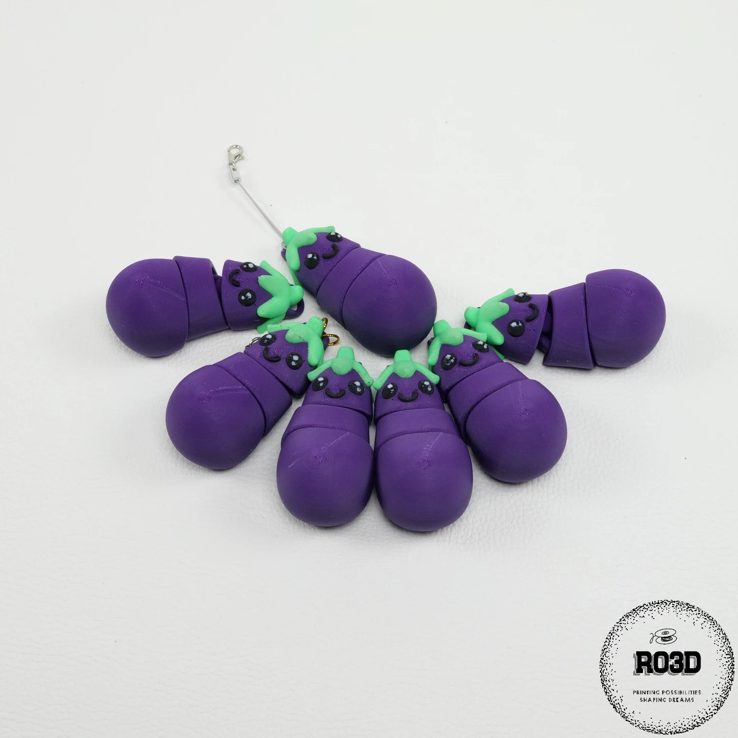 Flexi Vegetables Eggplant - vânătă articulată 3D mov