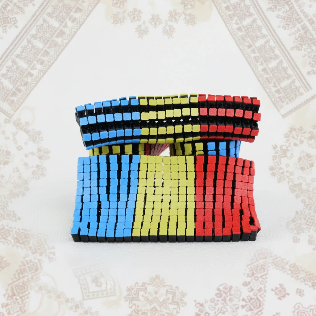 Steag românesc articulat printat 3D - jucărie fidget Flappy Romanian Flag