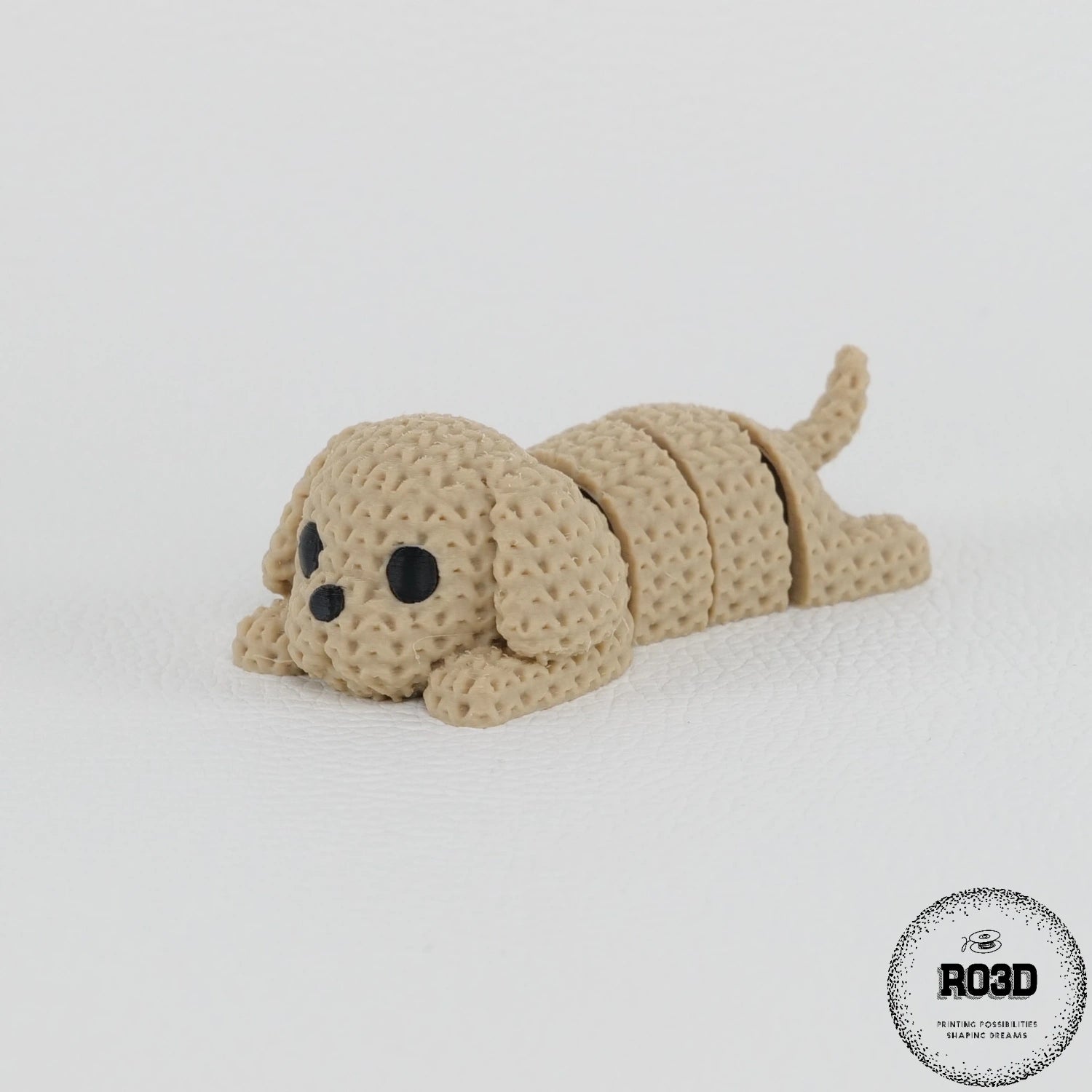 Detaliu textură knitted câine articulat printat 3D - aspect tricotaj manual