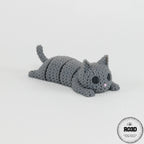 Figurină pisică articulată cu breloc - jucărie fidget design knitted