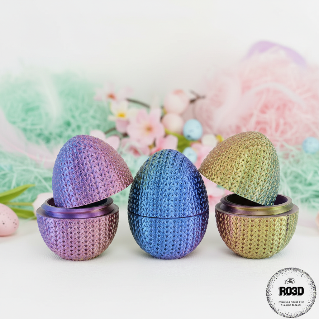 Ou decorativ de Paște printat 3D - vedere principală decorațiune premium pentru sărbători