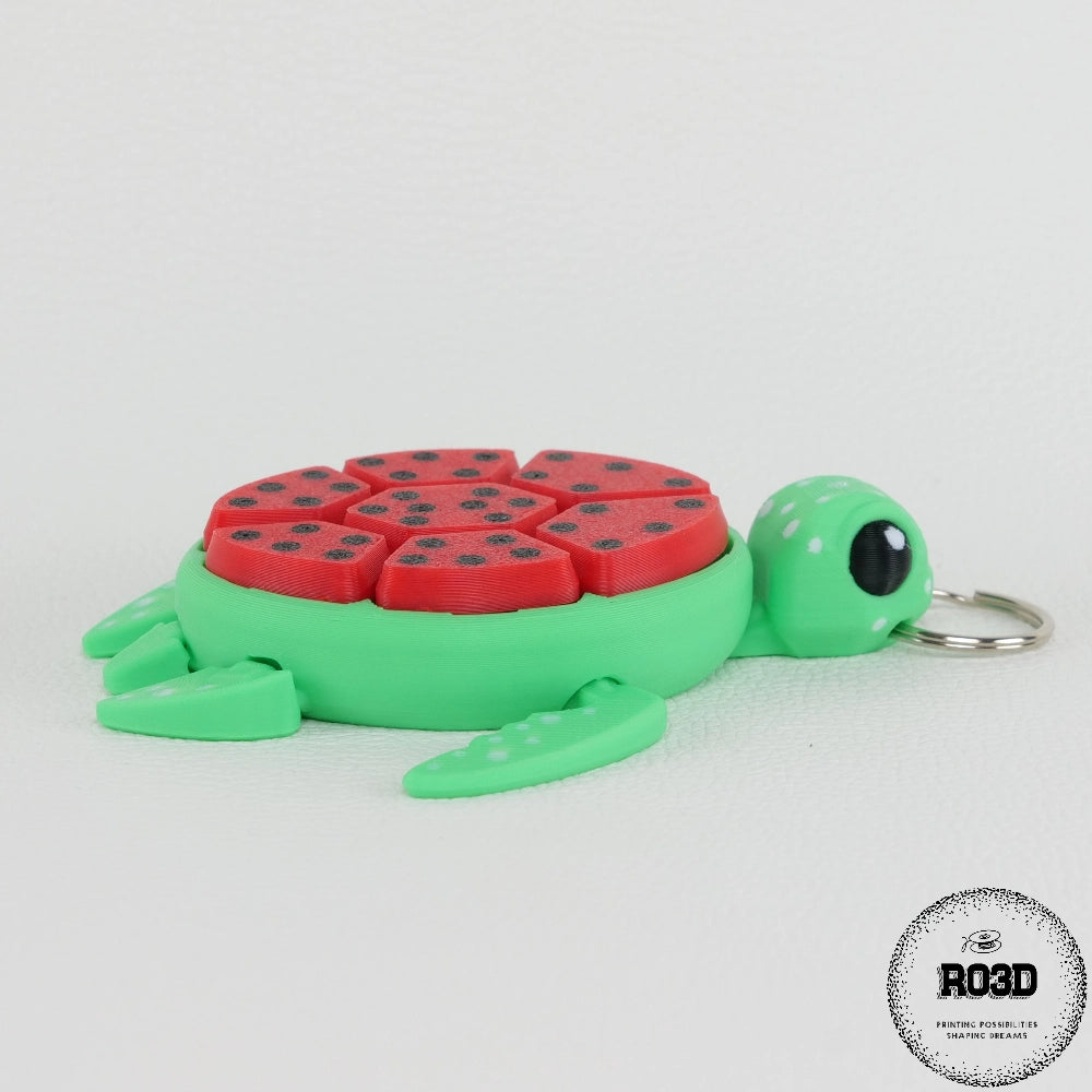 Clicker Sea Turtle Watermelon - detaliu carapace și mecanism click satisfăcător