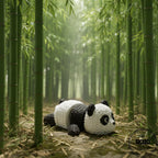 Panda articulată 3D cu textură croșetată - figurină print-in-place premium