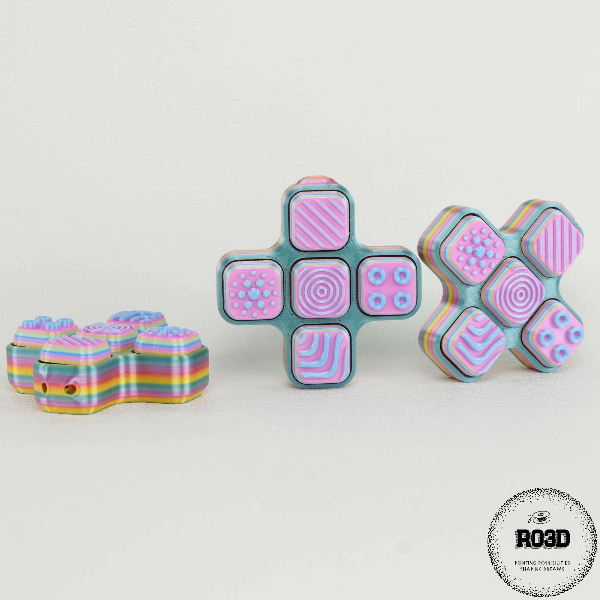 Jazzy Clickers 2.0 fidget toy 3D - design colorat mecanism clicker