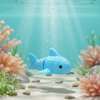 Rechin articulat 3D cu textură croșetată - figurină print-in-place Knitted Flexi Shark