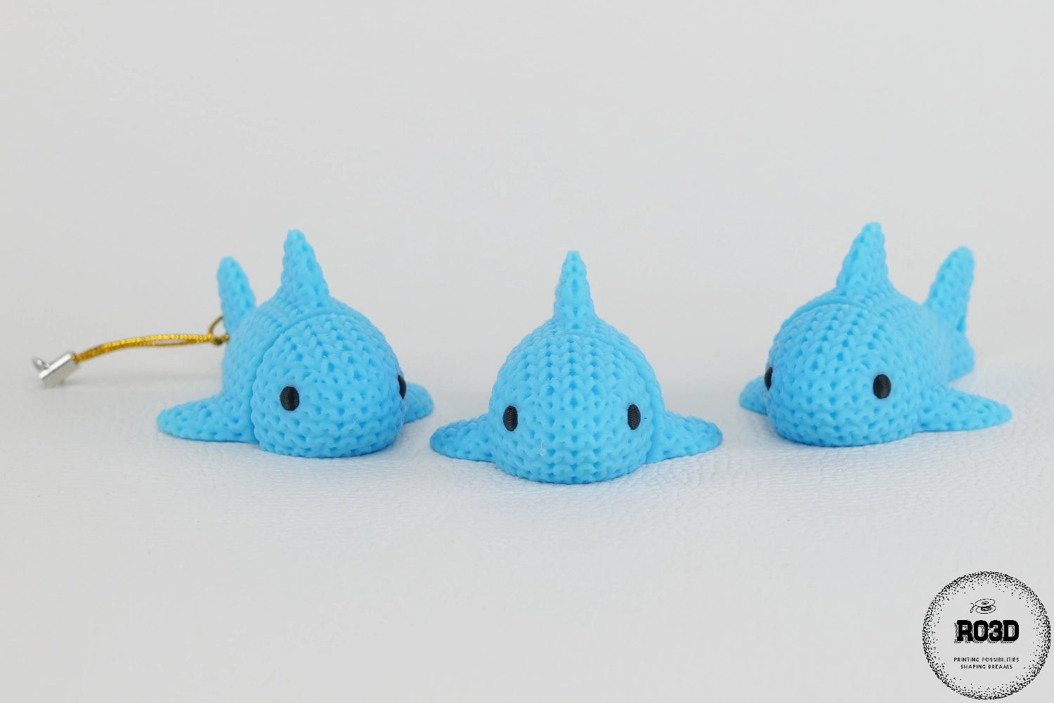 Figurină rechin 3D print-in-place vedere completă - design handmade