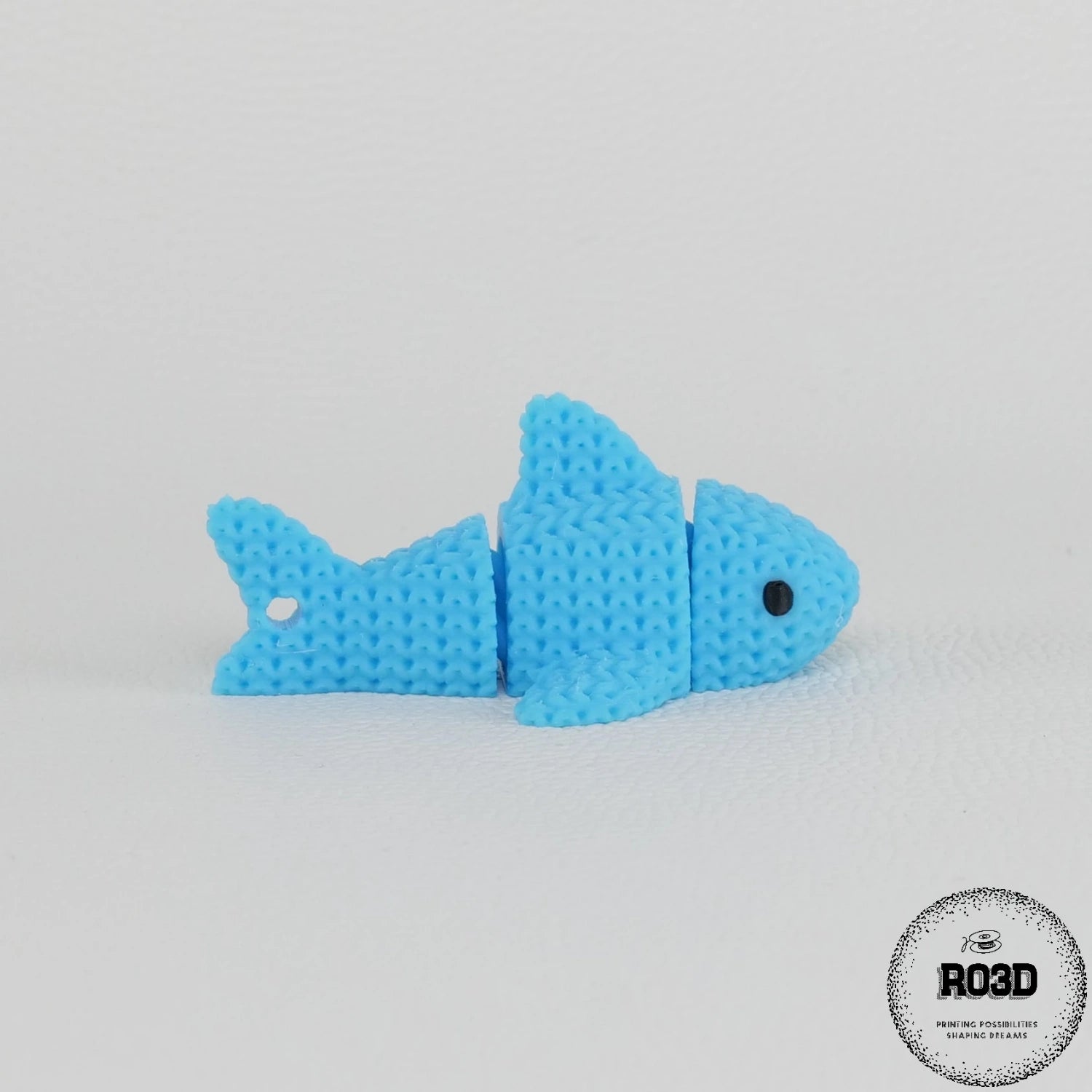 Knitted Flexi Shark 3D detaliu aripioare și articulații - fidget toy premium