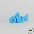 Knitted Flexi Shark articulat 3D vedere laterală - detalii textură croșetată