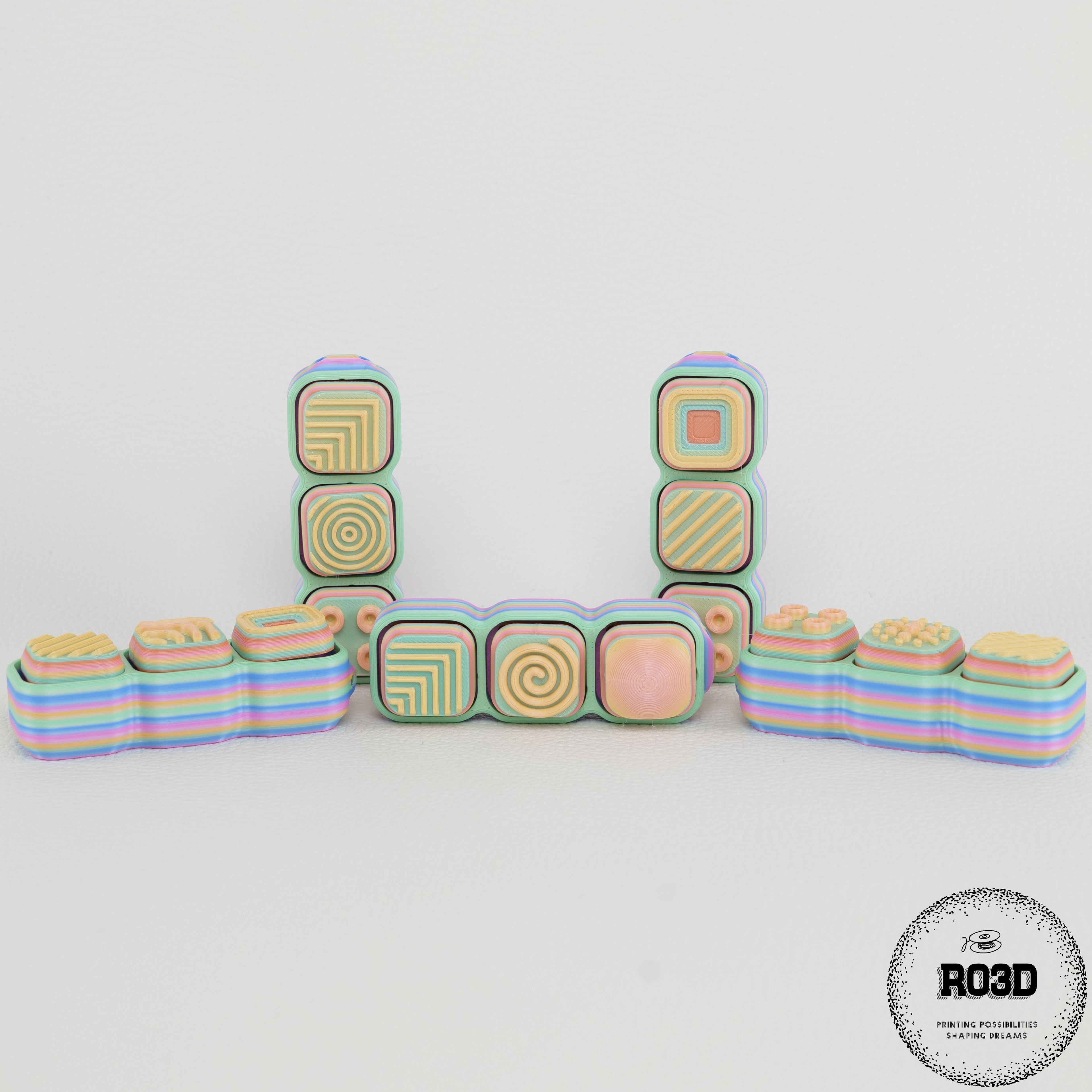 Jazzy Clickers 3D inline three - vedere laterală design ergonomic vibrant