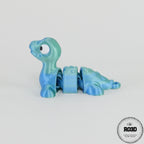Flexi Lochness Monster - poziție curbată, demonstrație flexibilitate articulații, cadou unic 3D