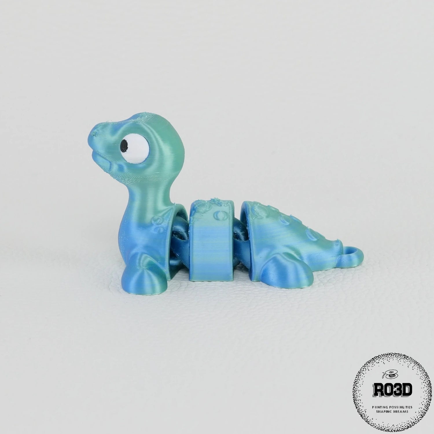 Flexi Lochness Monster - poziție curbată, demonstrație flexibilitate articulații, cadou unic 3D