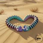 Flexi Baby Snake articulat 3D - variantă colorată, figură premium printată 3D cu articulații flexibile și finisaj vibrant