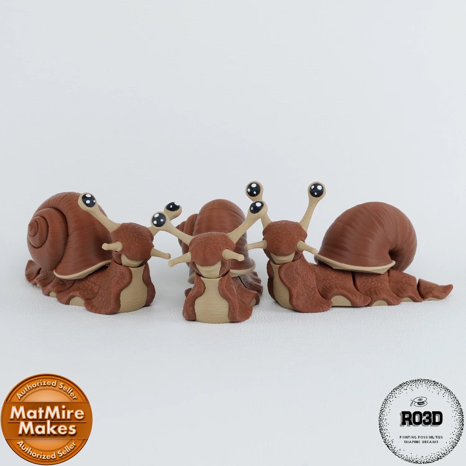 Articulated Snail - variantă colorată, melc articulat 3D premium cu finisaj vibrant și articulații flexibile