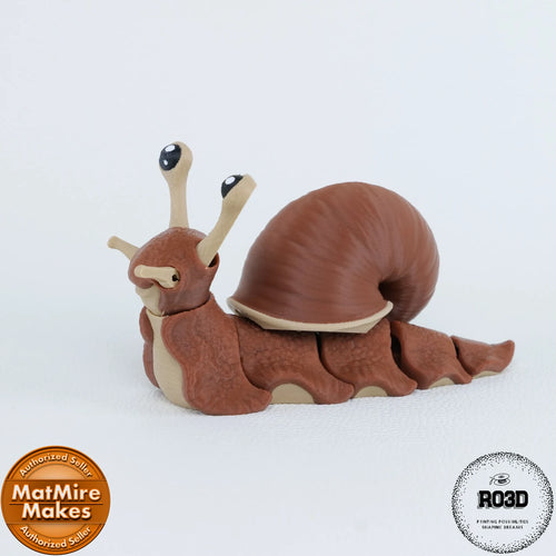 Articulated Snail - detaliu cochilie spirală și corp articulat, figură 3D de calitate superioară RO3D
