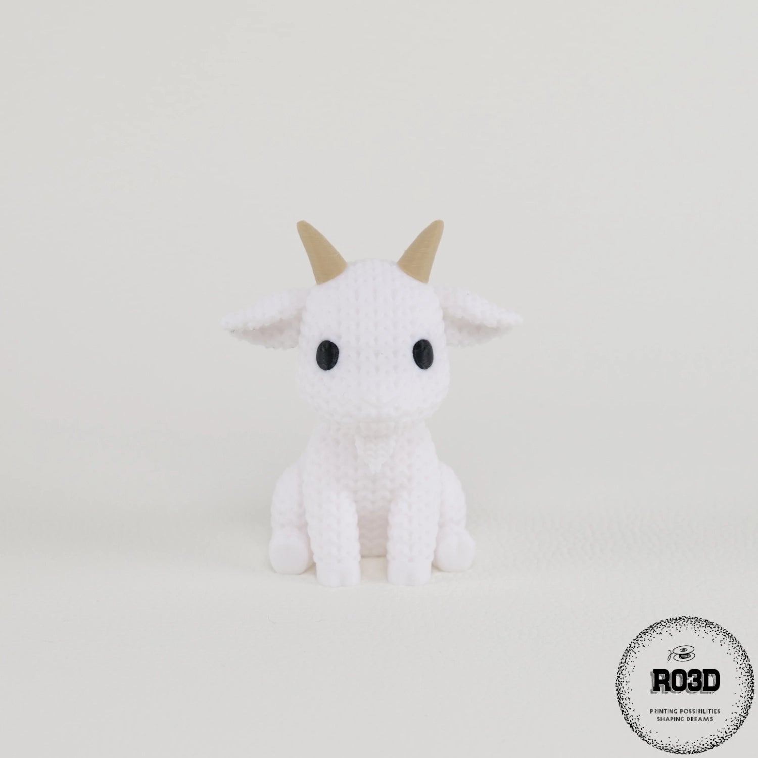 Capră articulată Knitted - detaliu coarne și corp croșetat, figură 3D de calitate superioară RO3D